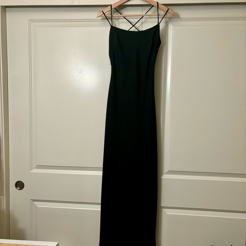 Maurices 90's y2k bias cut black strappy evening dress